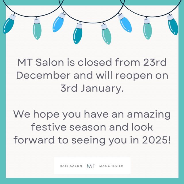 Thank you to all of our gorgeous clients for choosing us to look after hair. We love and appreciate every single one of you. Wishing you all the best over the festive period. 

Our team will now be having a well deserved break until 3rd January so please note the phone lines will not be monitored during this time. For any appointment bookings or rescheduling please head to the website and for anything urgent please email appointments@melissa-salons.com - See you in 2025 xxx ❤️🎄❤️